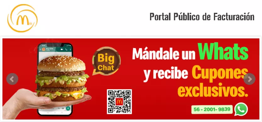 Portal público de facturación McDonalds